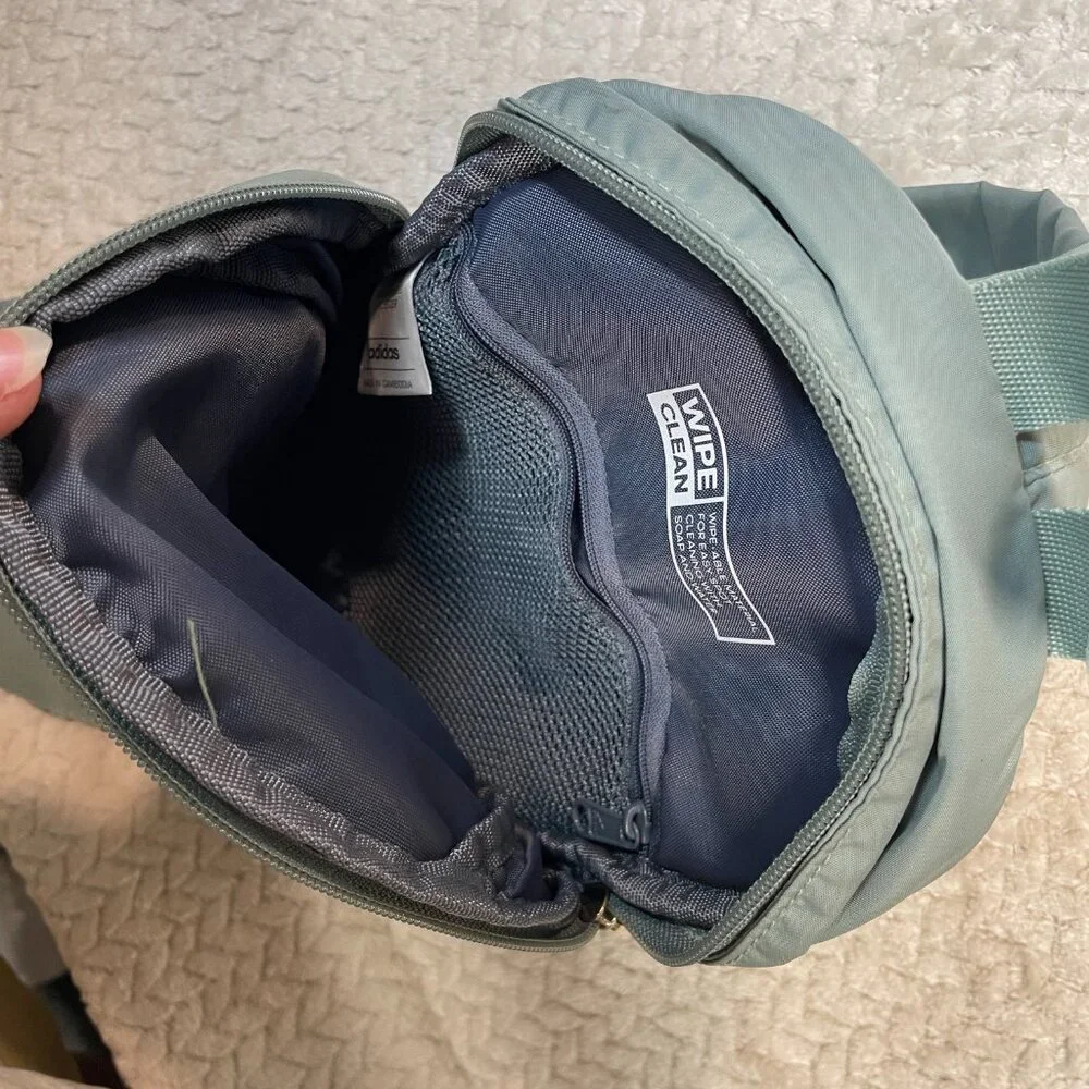 adidas Essentials‎ 2 Sling Crossbody Recycled Bag Gray Green | Utility Gorpcore - Picture 6 of 13